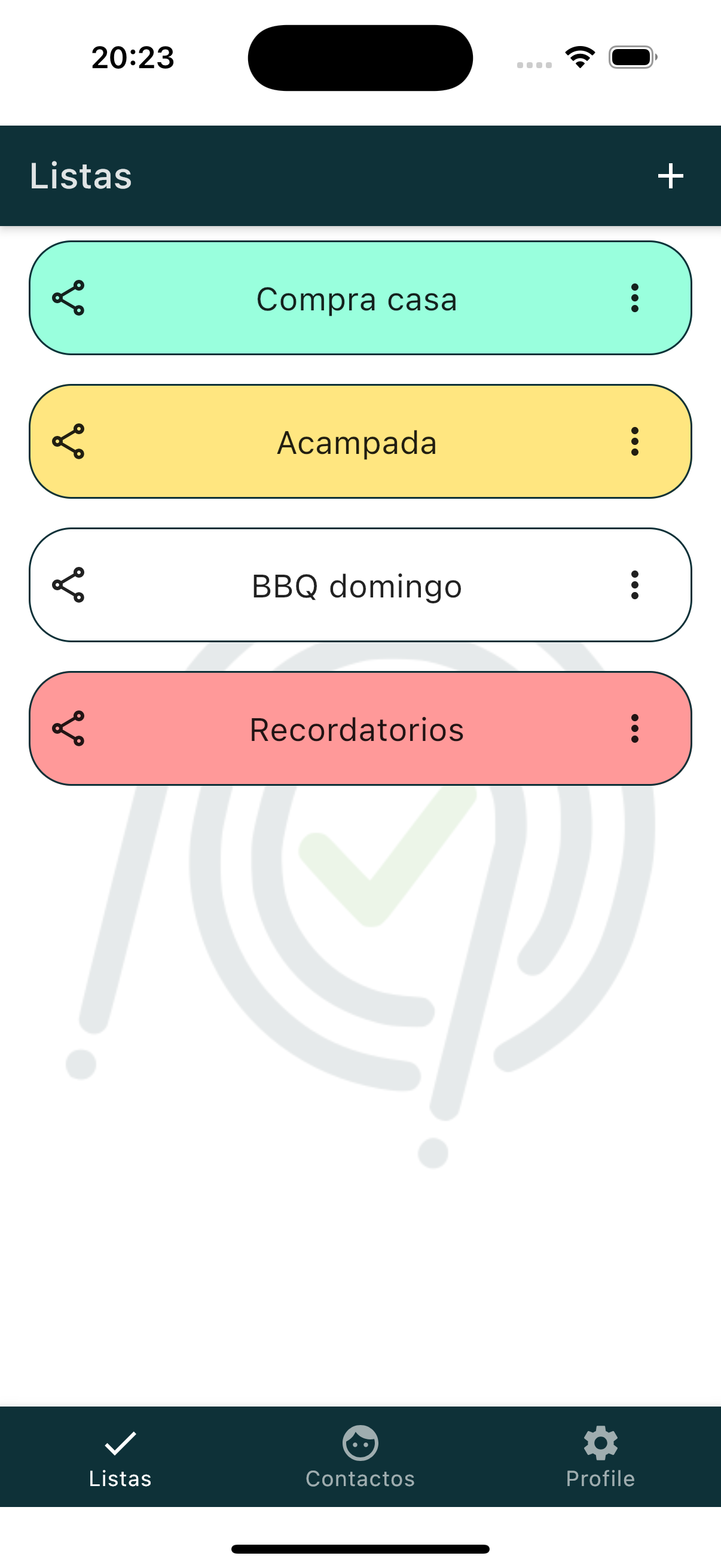App screen 1: Vista principal de la aplicación